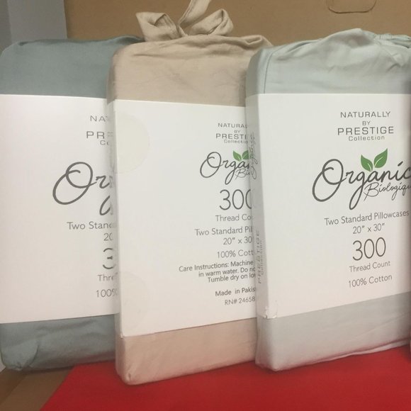 Other - 300-Thread-Count Organic 100 %  Cotton STANDARD PILL0W CASES  –  color :CREAM